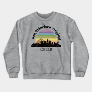 San Francisco Original California Retro Rainbow Crewneck Sweatshirt